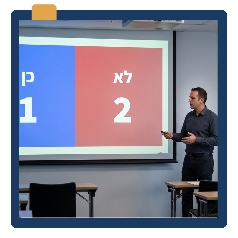 קהל משתתף בפעילות אינטראקטיבית בזמן אמת דרך אפליקציה